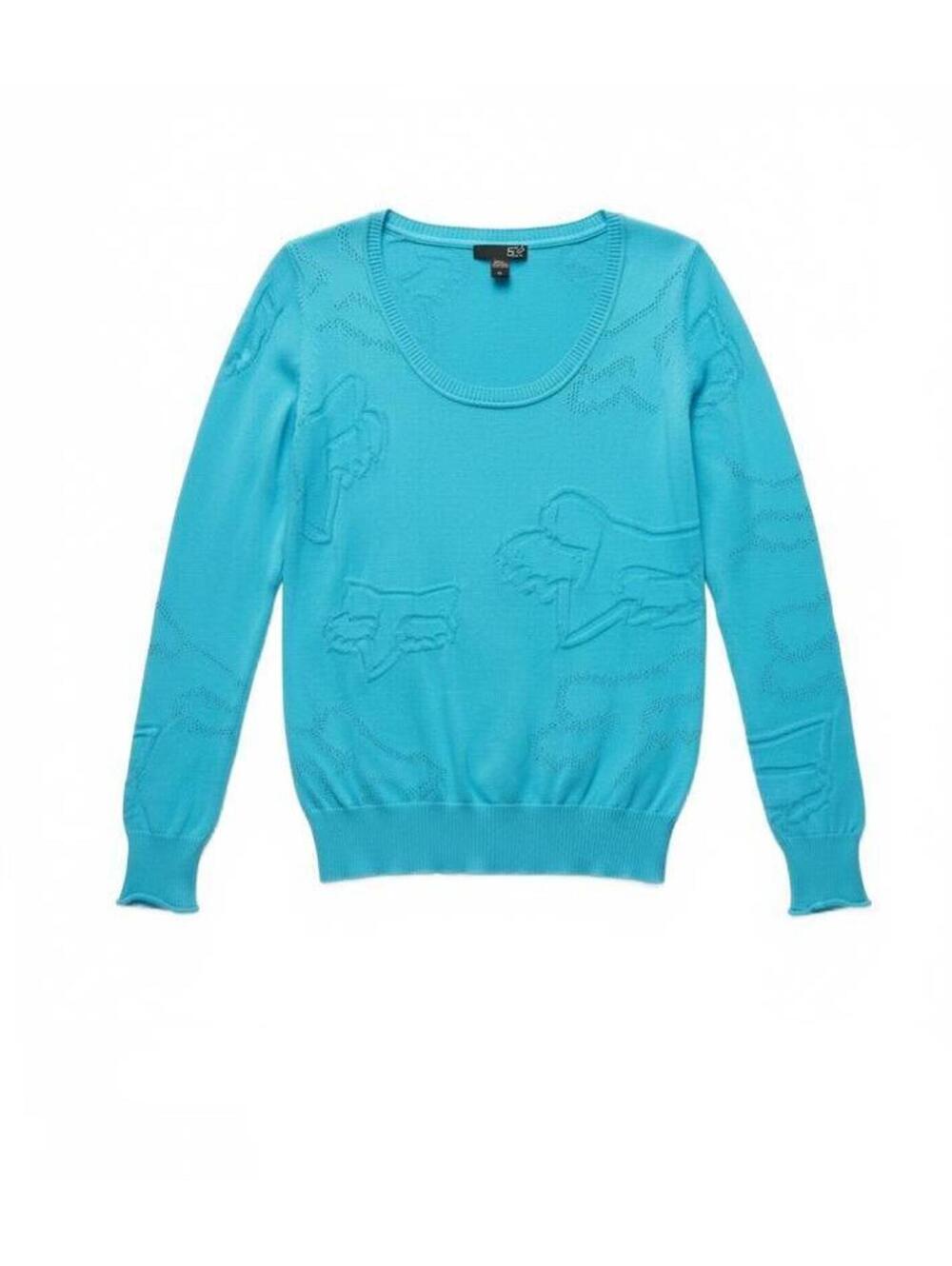 Fox Aqua Blue Long Sleeve Sweater Size XL